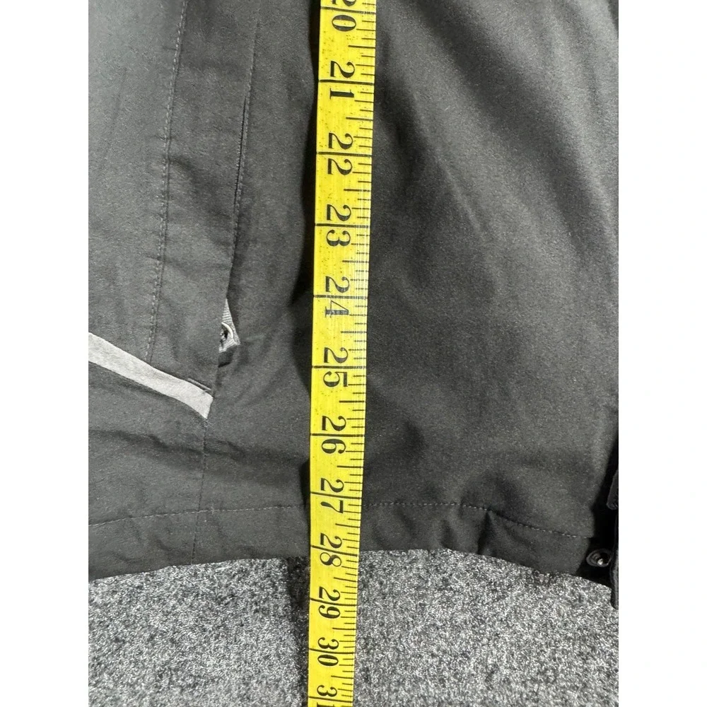 The North Face HyVent Rain Jacket Youth XL Black Hooded Reflective Coat